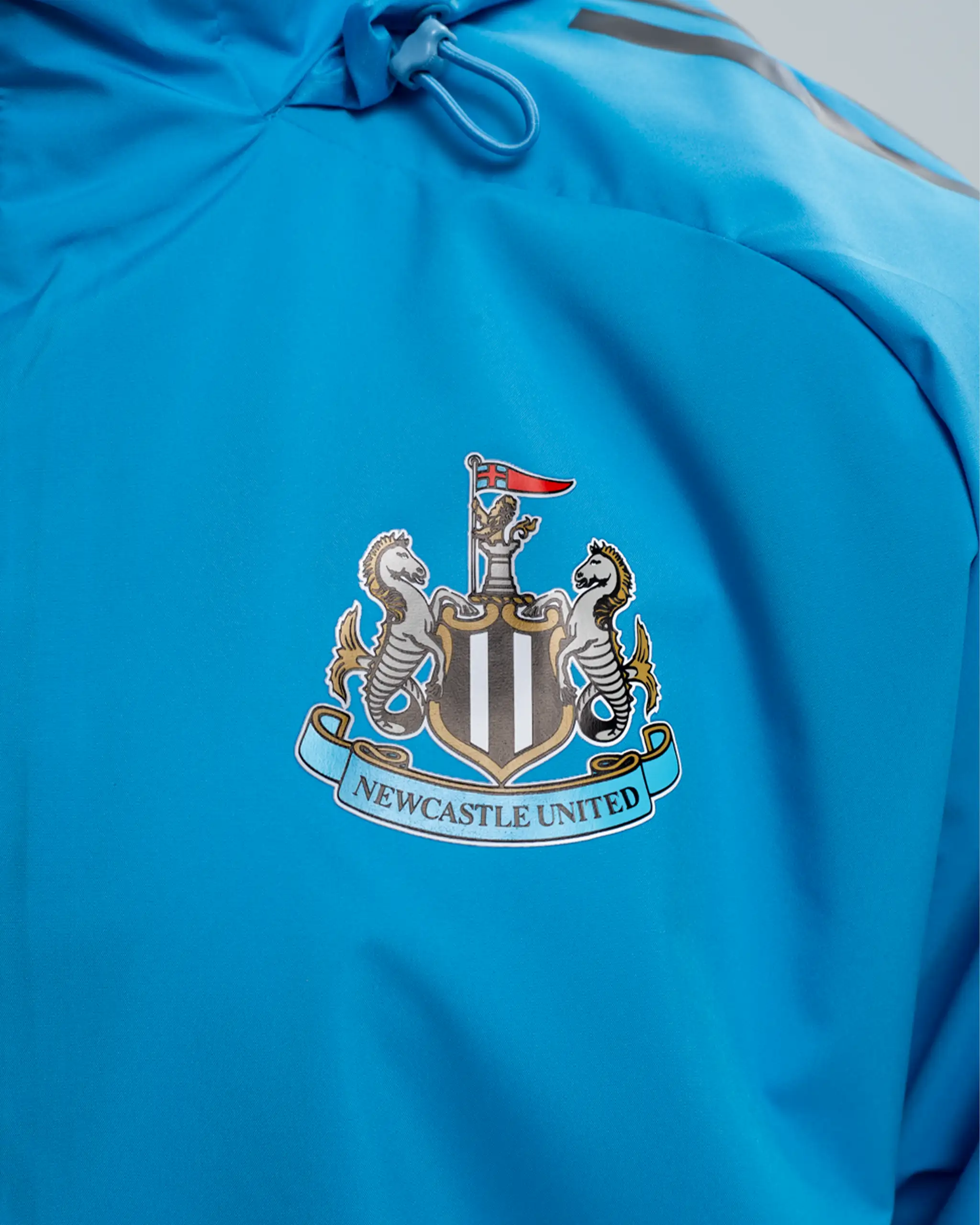 Newcastle United adidas 25/26 Players Range Blue All Weather Jacket - Image 3