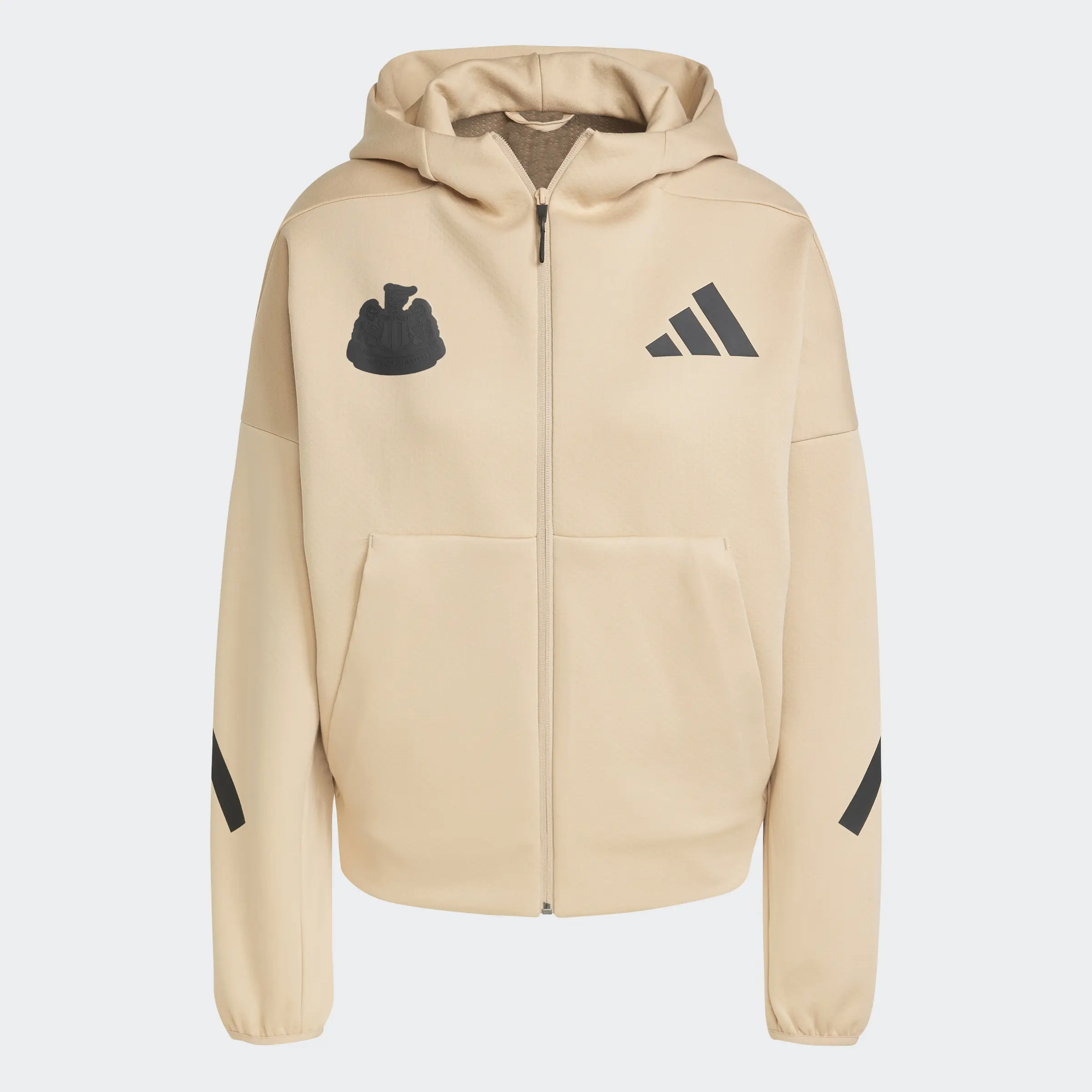 Newcastle United adidas Women's Z.N.E. Beige Full Zip Hoodie - Image 3