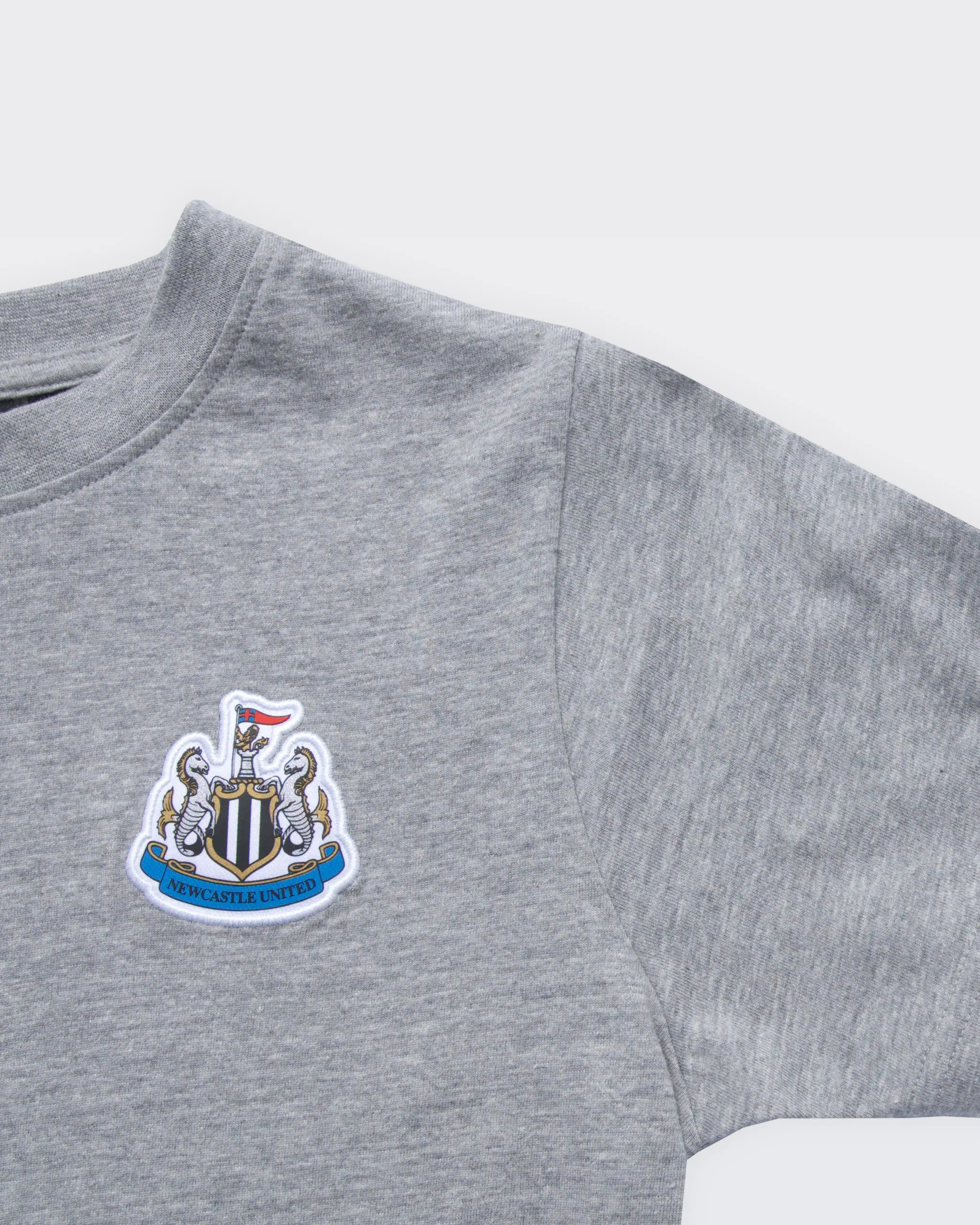 Newcastle United Kids' Grey Marl Terrace Crest T-Shirt - Image 3