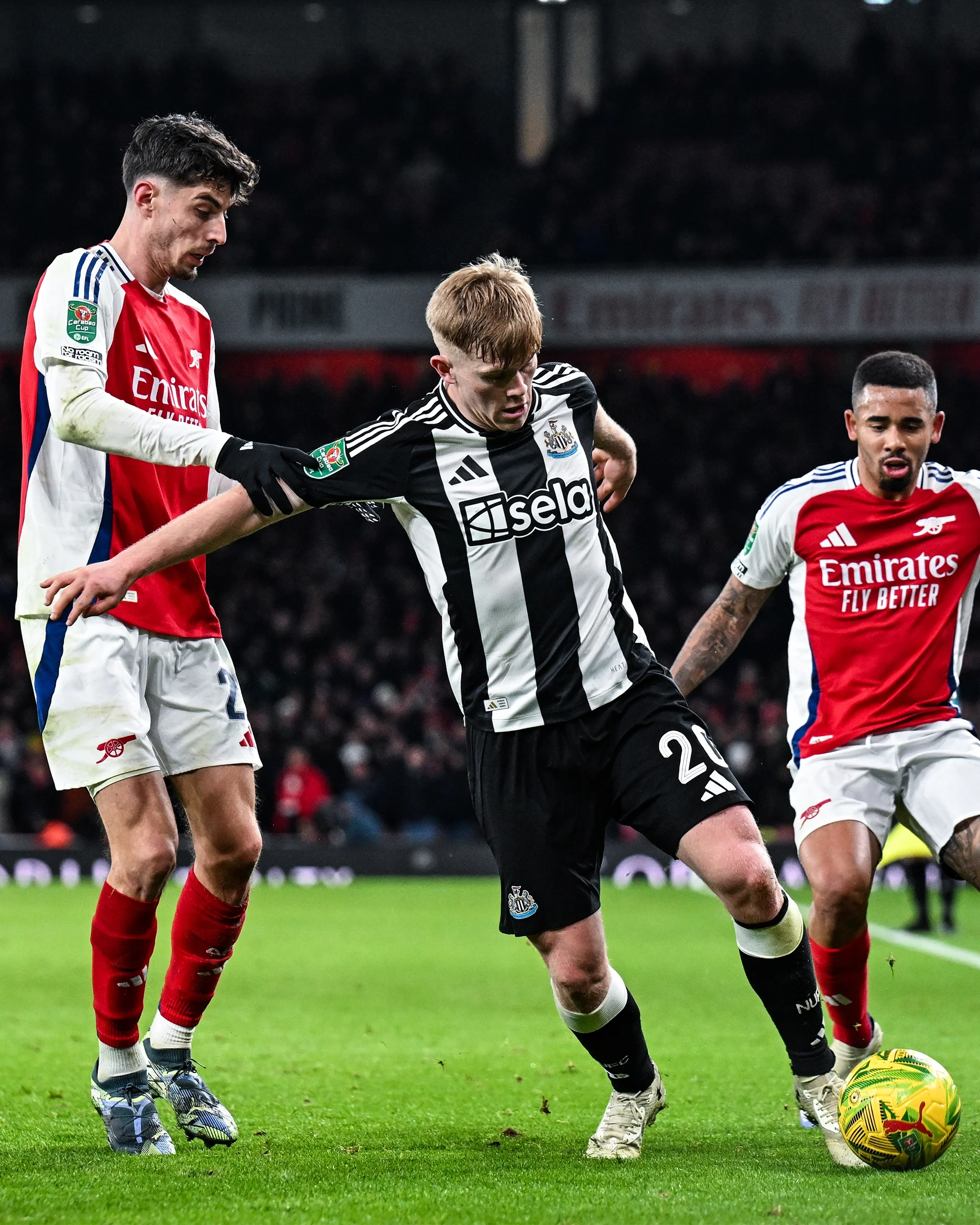 Newcastle United HALL 24/25 Match Worn Signed Home Shirt - Arsenal Carabao Cup Semi-Final (A) - Image 4