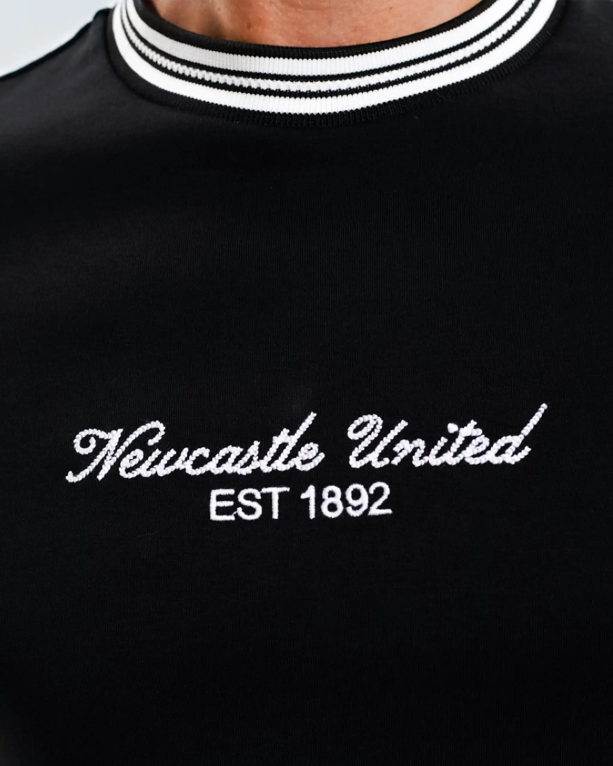 Newcastle United Men's Black Waffle Ribbed T-Shirt - Image 6
