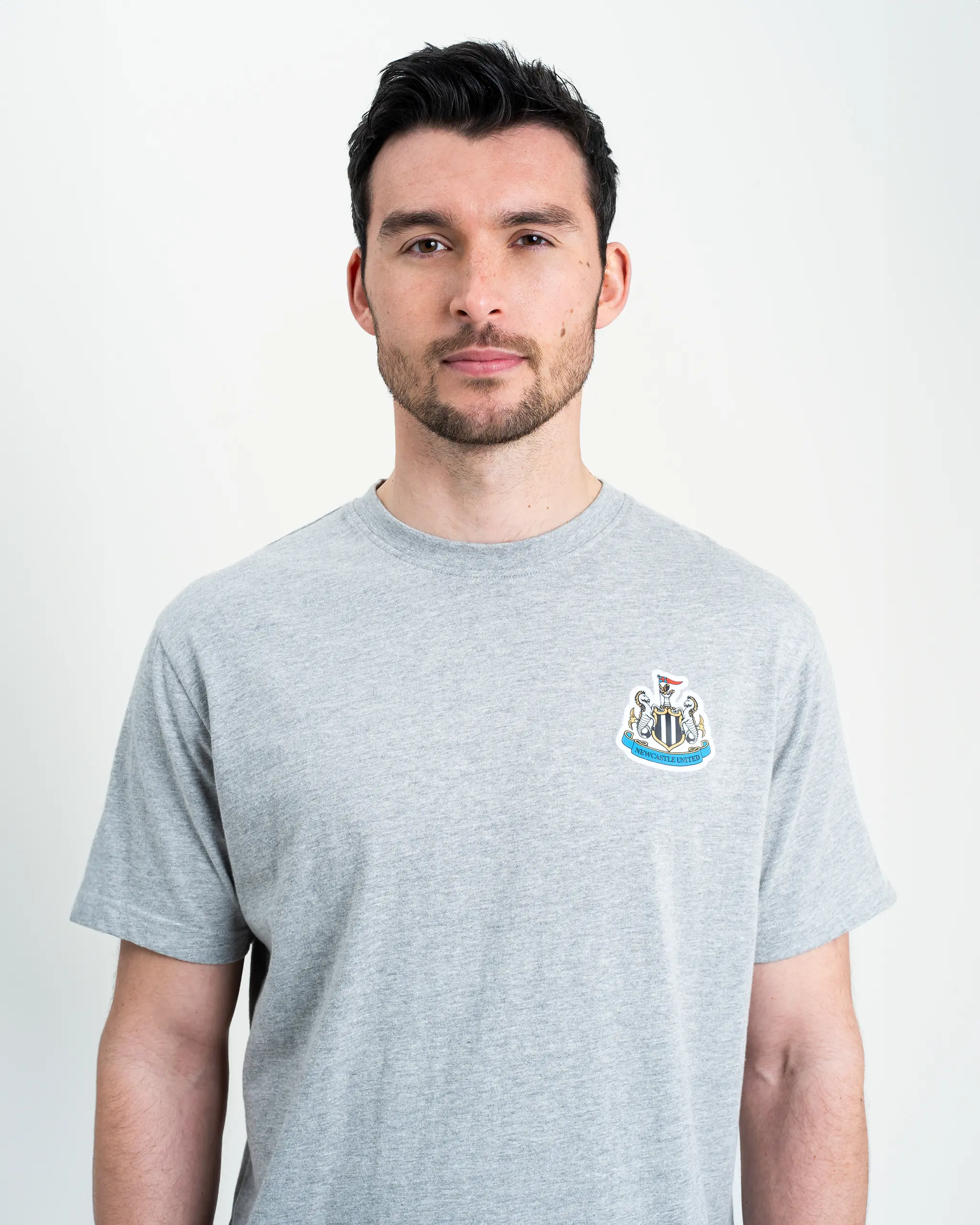 Newcastle United Men's Grey Marl Terrace Crest T-Shirt - Image 4