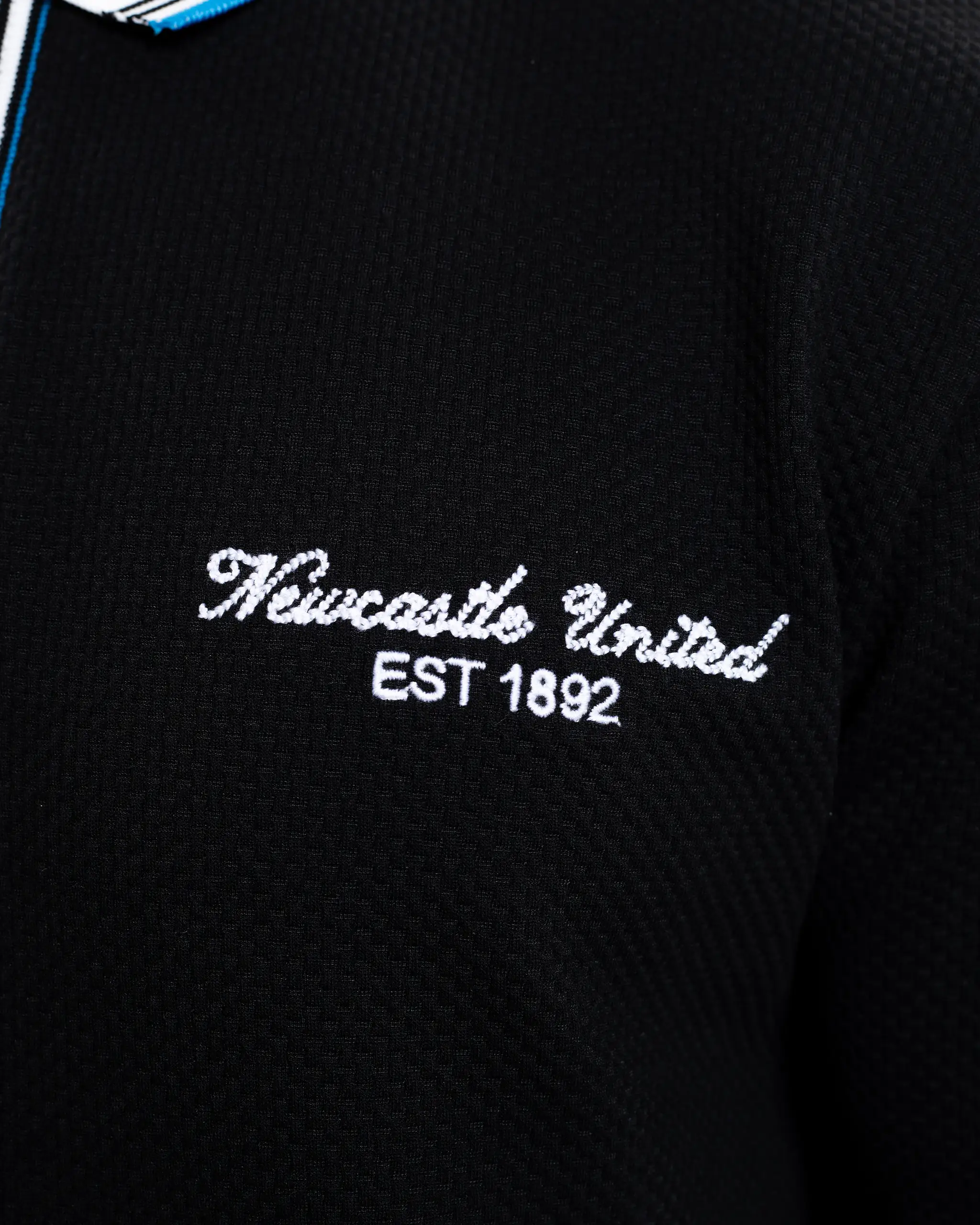 Newcastle United Men's Zipped Black Polo Shirt - Image 3
