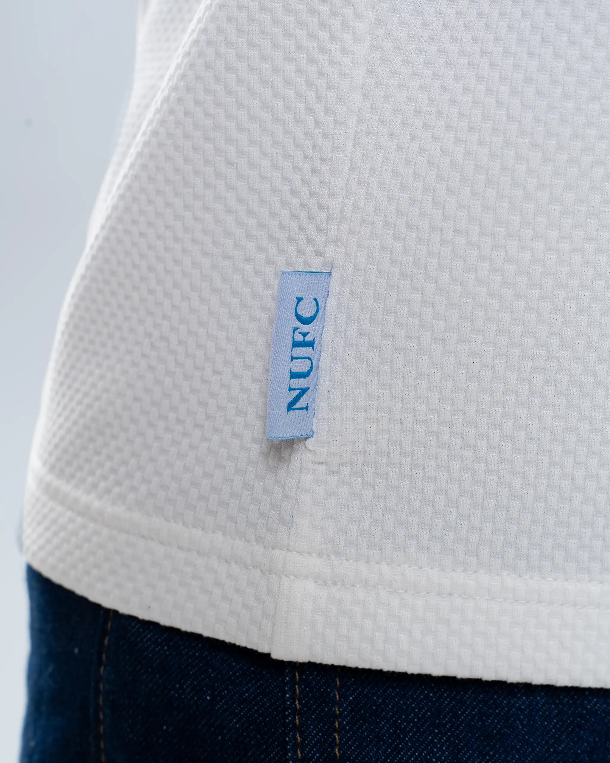 Newcastle United Men's Zipped White Polo Shirt - Image 4