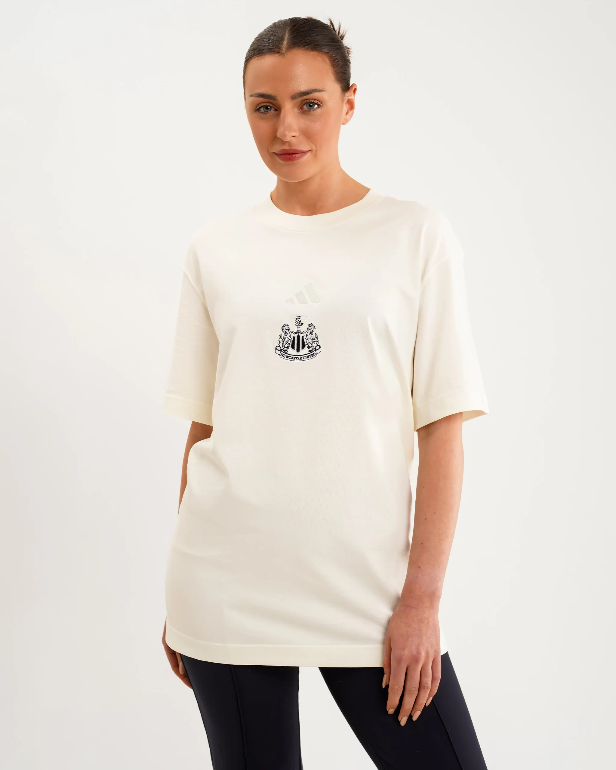 Newcastle United adidas Women's All SZN Off White Loose Tee - Image 3