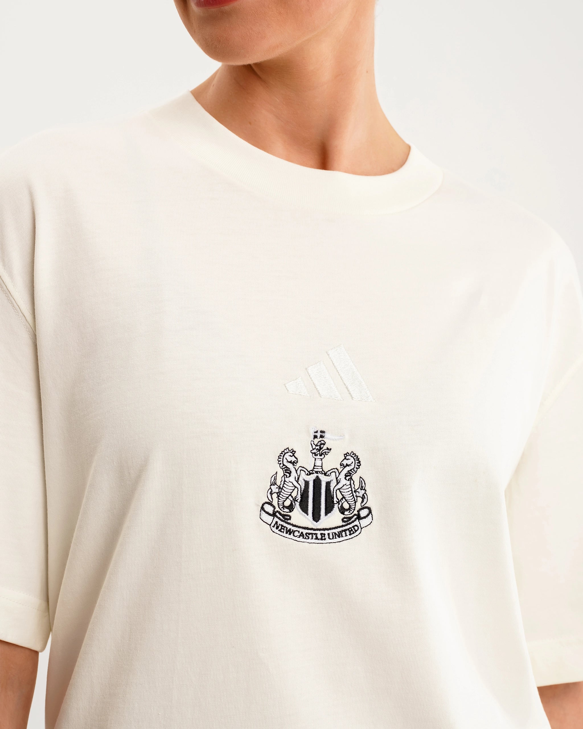 Newcastle United adidas Women's All SZN Off White Loose Tee - Image 6
